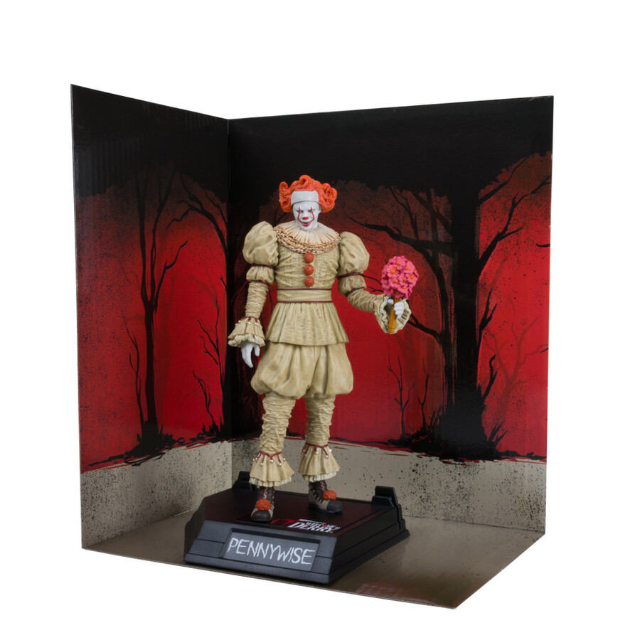 pennywise flashback bienvenido a derry figura posada de 6 etiqueta dorada