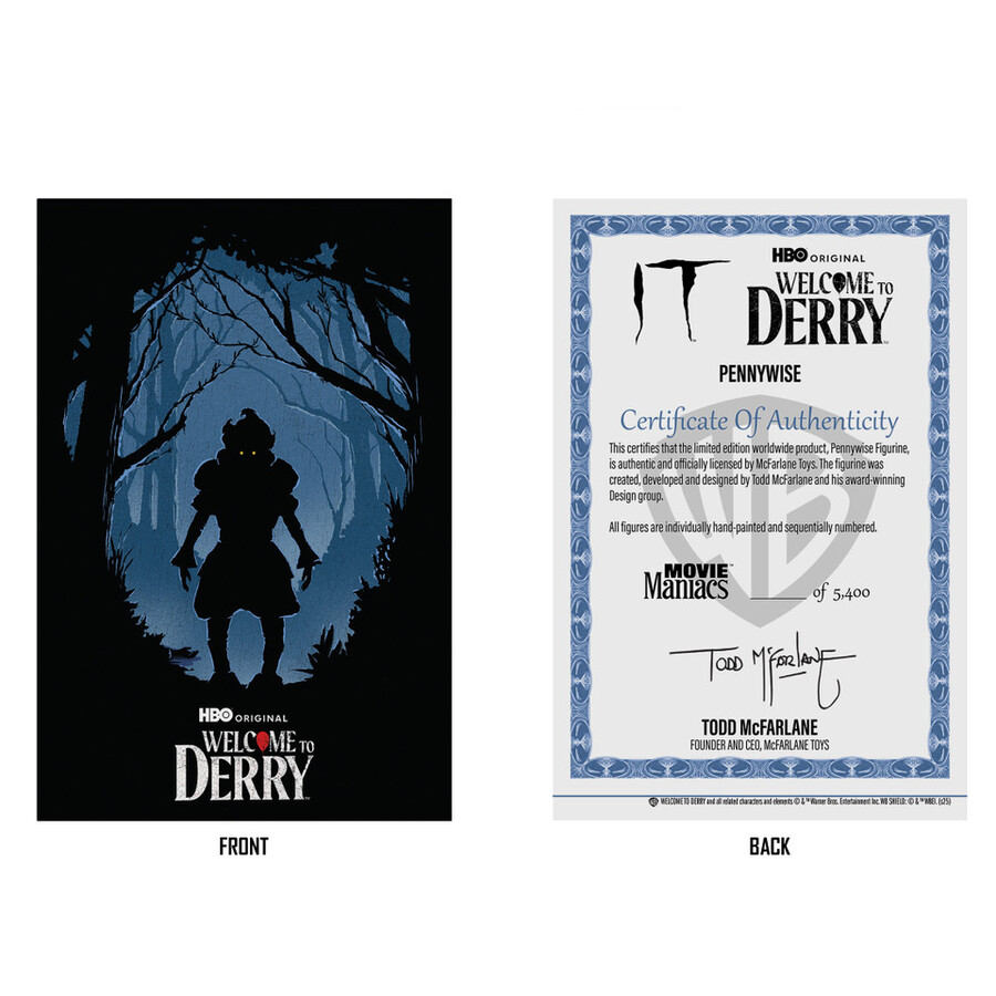 pennywise flashback bienvenido a derry figura posada de 6 etiqueta dorada
