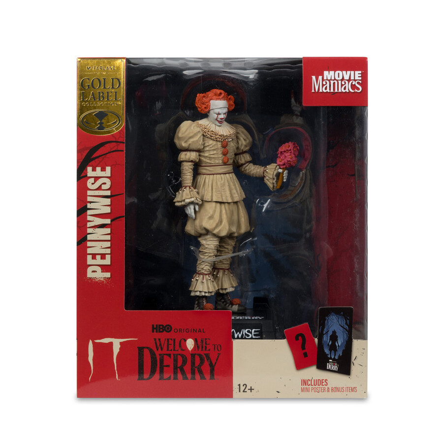 pennywise flashback bienvenido a derry figura posada de 6 etiqueta dorada