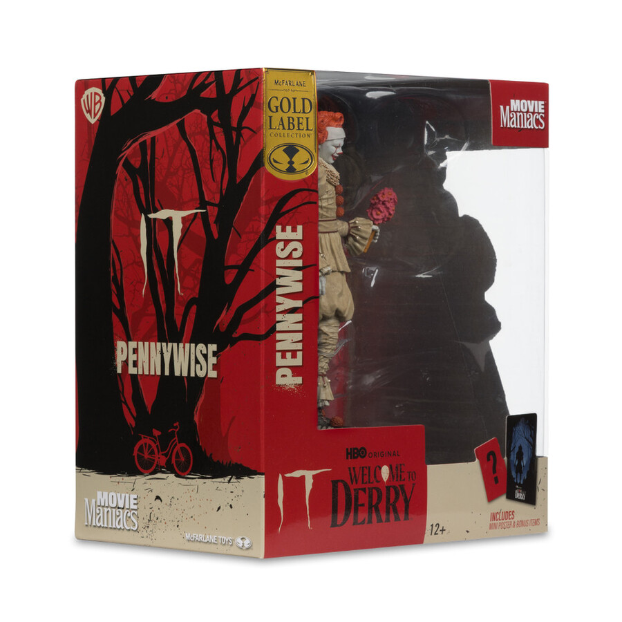 pennywise flashback bienvenido a derry figura posada de 6 etiqueta dorada